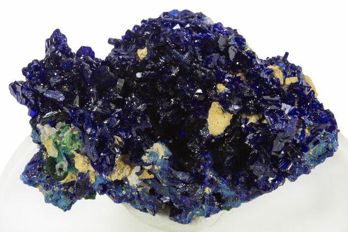 Sparkling Blue Azurite Crystals on Malachite - Congo #335201